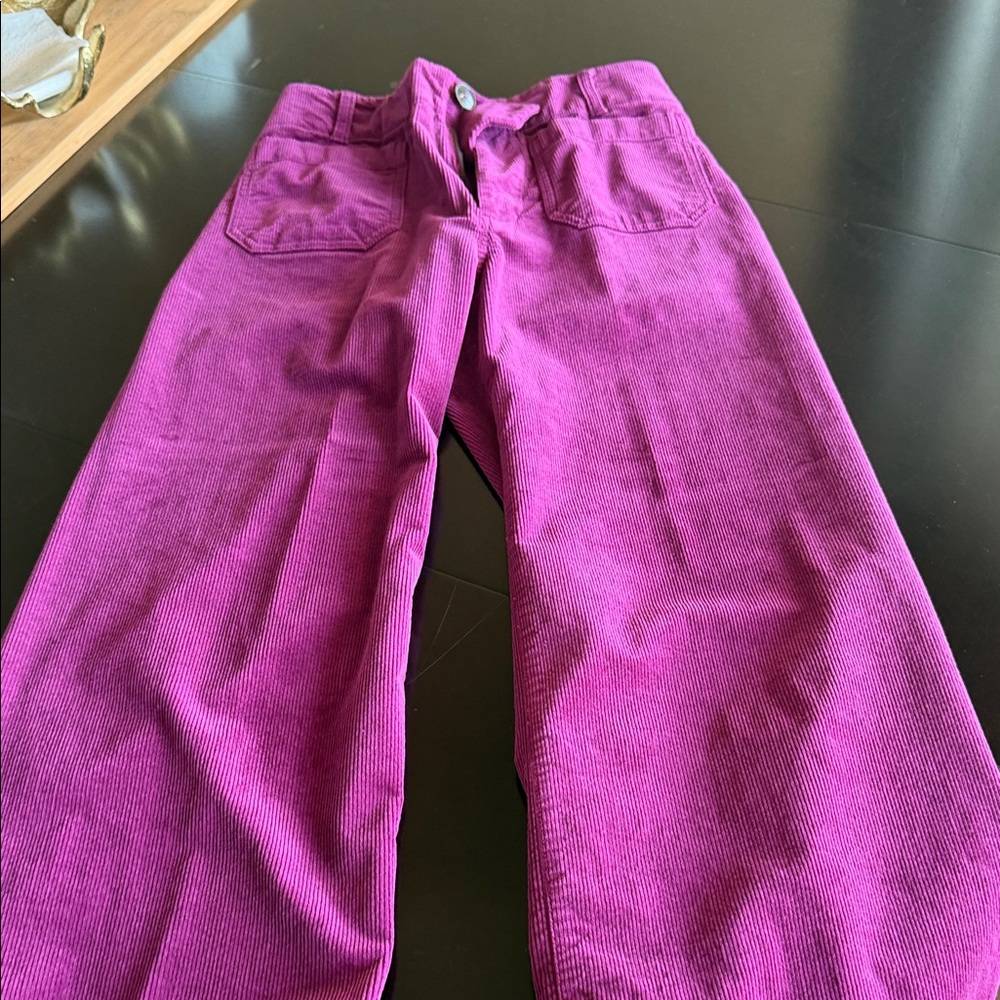 Anthropologie High-Rise Wide-Leg Velvet Pants - Deep Magenta - Picture 4 of 13